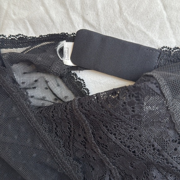 MONIQUE LHUILLIER x HANKY PANKY Rendezvous Black Tulle Sheer Maxi Slip Dress - Picture 10 of 10